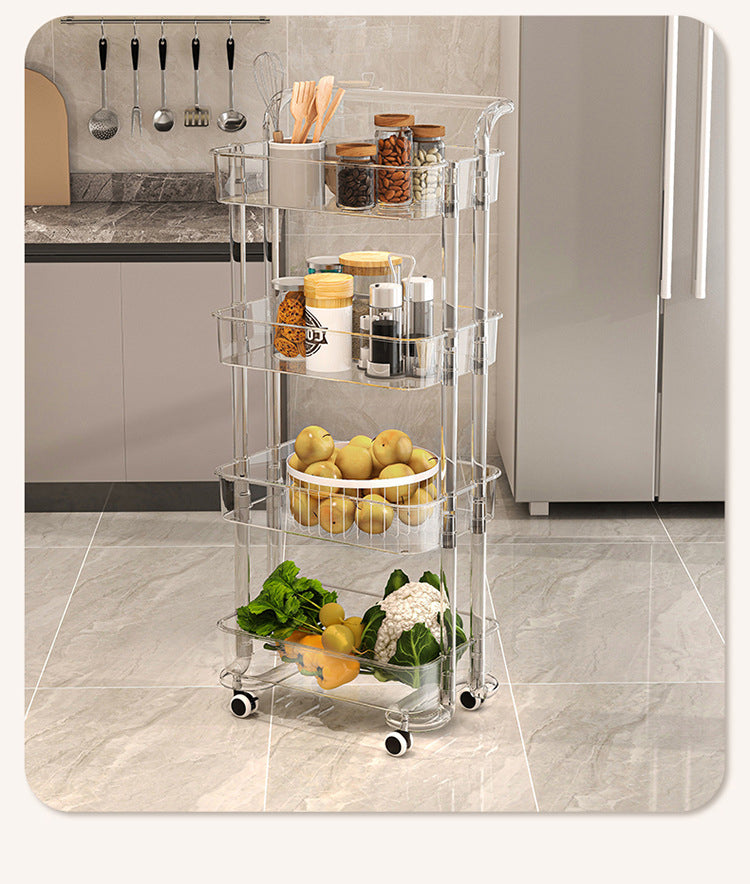 chariot de rangement utilitaire transparent