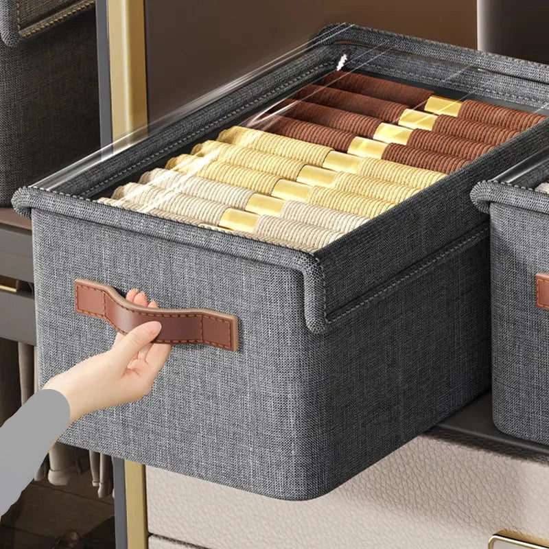 3 Boîte de Rangement pour vêtements avec couvercle