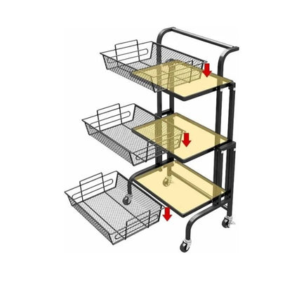 Chariot 3-en-1 Pliable et Mobile | Rangement Intelligent pour la Maison