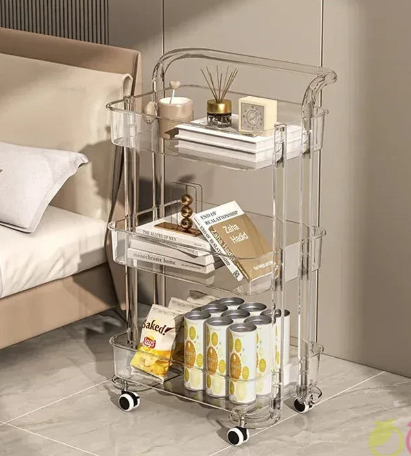 chariot de rangement utilitaire transparent