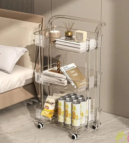 chariot de rangement utilitaire transparent