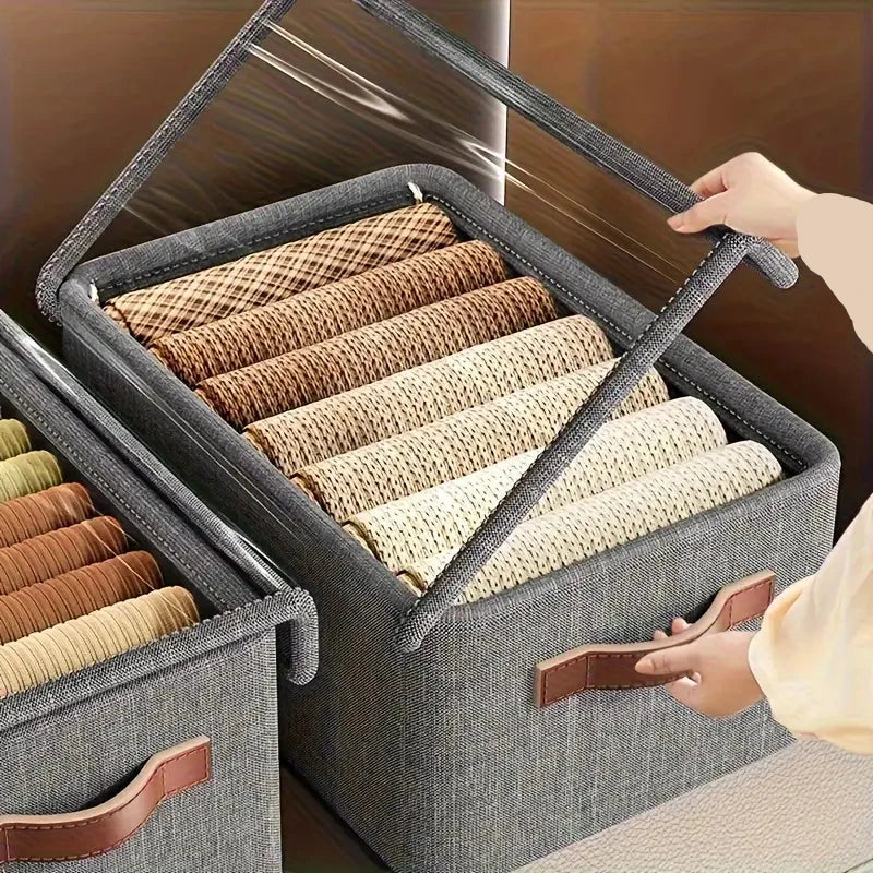 3 Boîte de Rangement pour vêtements avec couvercle