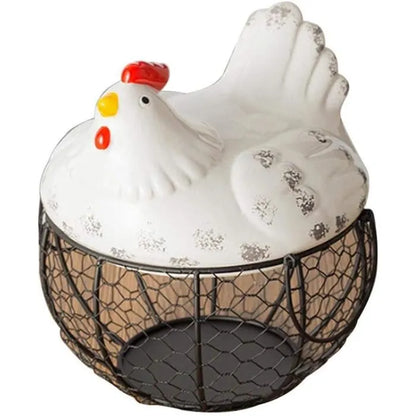 Porte-œufs créatifs en fil de fer en forme de poule