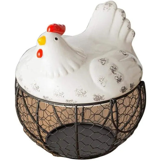 Porte-œufs créatifs en fil de fer en forme de poule